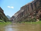 A rafting trip approaching Harding Hole area on a spectacular day